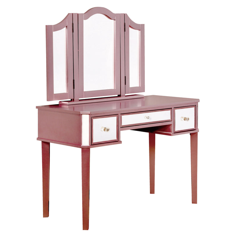 Myler Contemporary 2-Piece Mirrored Multi-Drawer Vanity Table Set