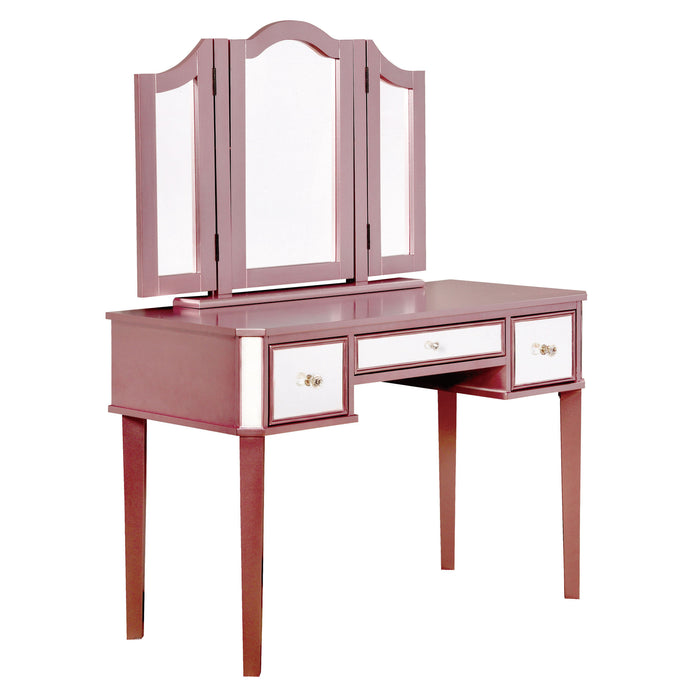 Myler Contemporary 2-Piece Mirrored Multi-Drawer Vanity Table Set