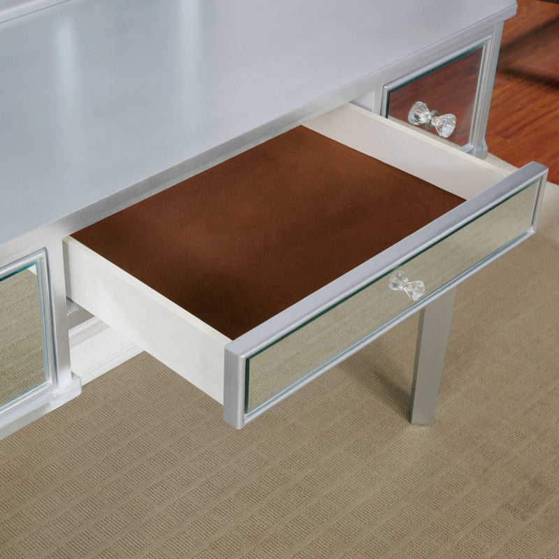 Myler Contemporary 2-Piece Mirrored Multi-Drawer Vanity Table Set