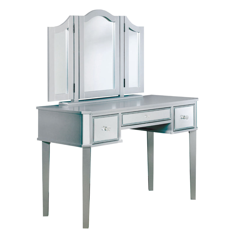 Myler Contemporary 2-Piece Mirrored Multi-Drawer Vanity Table Set