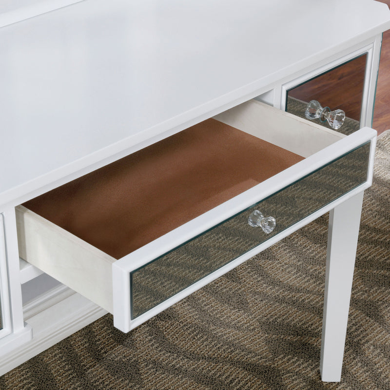 Myler Contemporary 2-Piece Mirrored Multi-Drawer Vanity Table Set