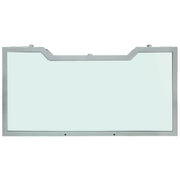 This vanity table features a mirrored tabletop.