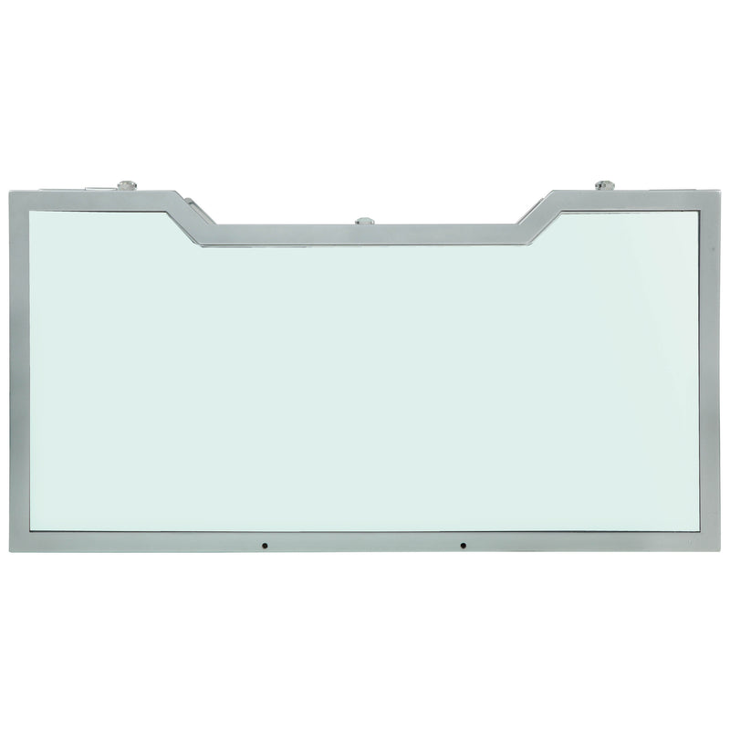 This vanity table features a mirrored tabletop.