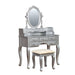 Ellie Traditional Adjustable Mirror 2-Piece Vanity Table and Stool Set