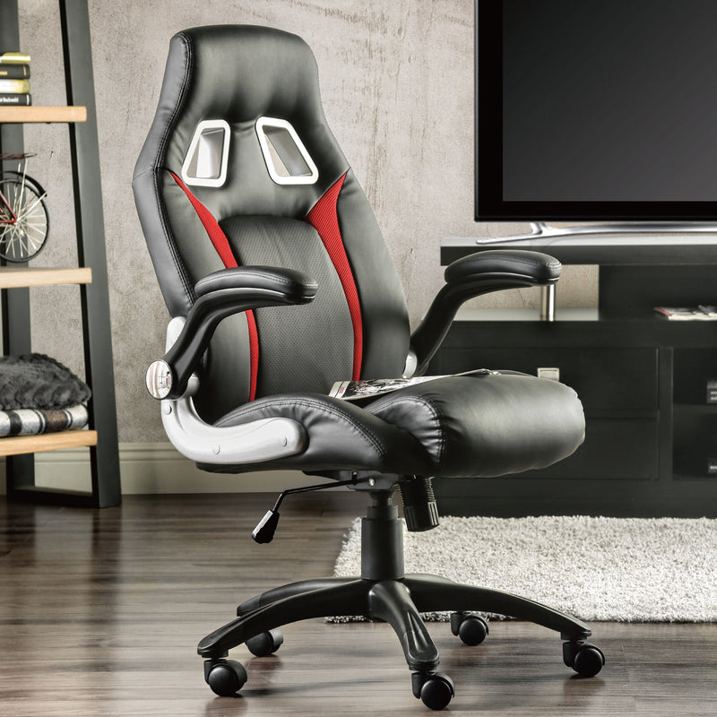Sid Black & Red Leatherette Motorsport-Inspired Gaming Chair