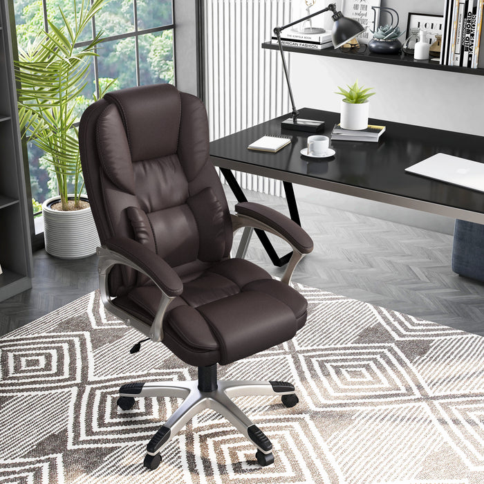 Carlo Brown Leatherette Height Adjustable Swivel Office Chair