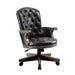 Dessi Traditional Tufted Leatherette Grey Adjustable Arm Chair