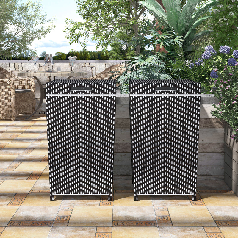 Shea Wicker Outdoor Towel Hamper, Set of 2