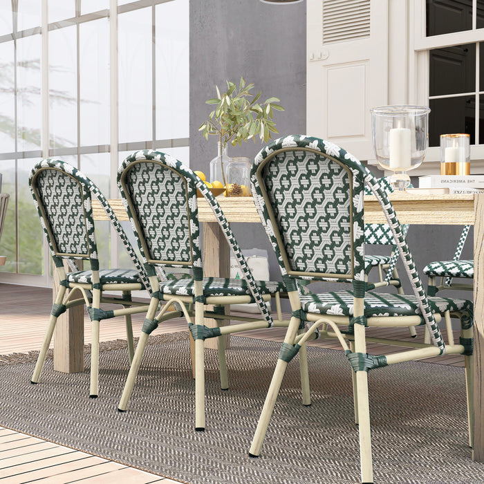 Liliane French Style Wicker Outdoor Bistro Chairs (Set of 2)