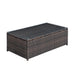 Tanner Espresso Wicker and Tempered Glass-top Outdoor Coffee Table