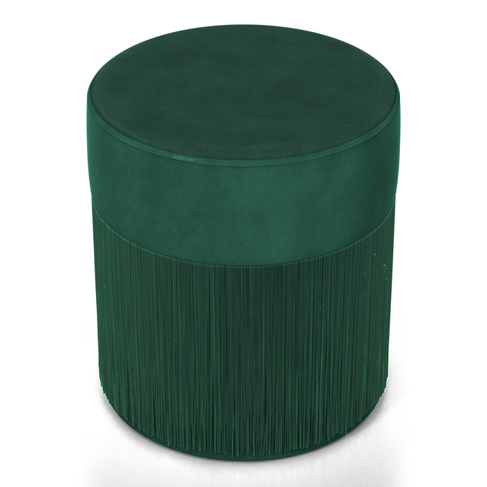 Lillie-Rose Art Deco Fringed Flannelette Drum-Style Ottoman