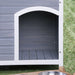 Bryer Transitional Grey and White Lattice Style Pet House