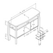 Diagram of wine bar cabinet with dimensions.
