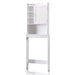 Hanson White Slatted 7-Shelf Compact Bathroom Storage Cabinet