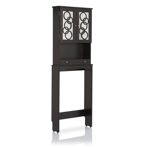 Cirka Cappuccino Inlay Mirrored Bathroom Storage Cabinet with Drawer