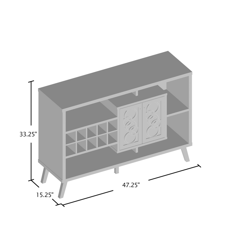 Casera Cappuccino 1-Bottle Wine Slot Overlayed Mirror Cabinet