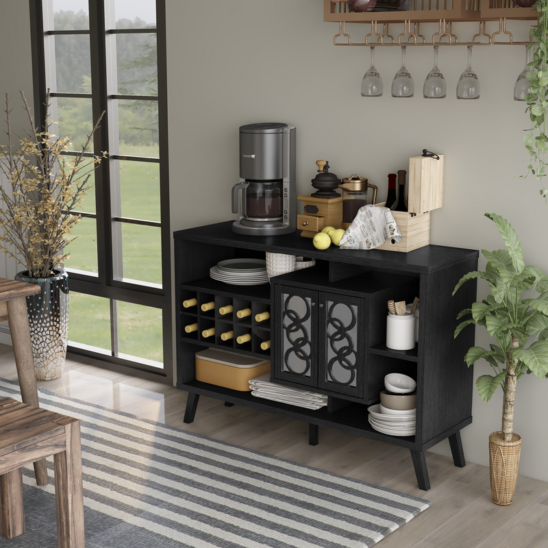 Casera Cappuccino 1-Bottle Wine Slot Overlayed Mirror Cabinet