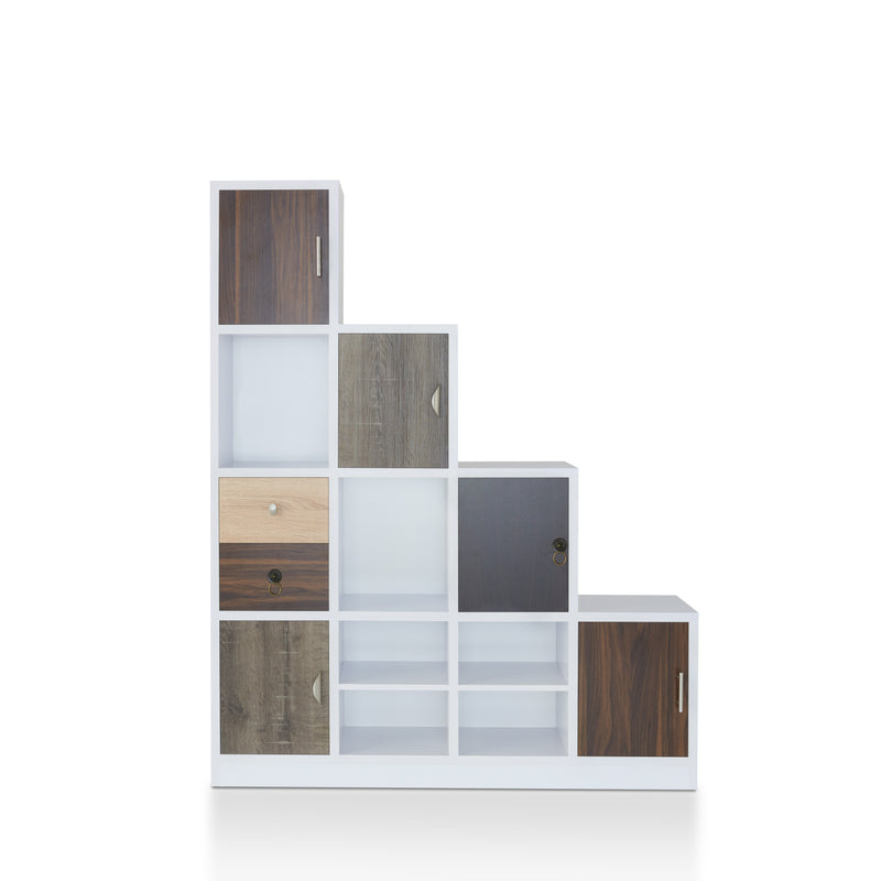 Jessalyn White Multi-Storage Staircase Display Shelf