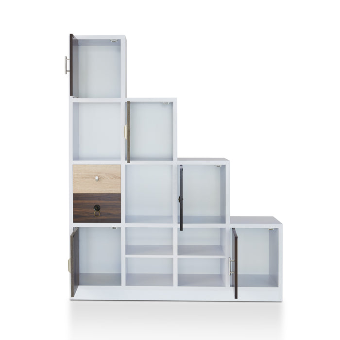 Jessalyn White Multi-Storage Staircase Display Shelf