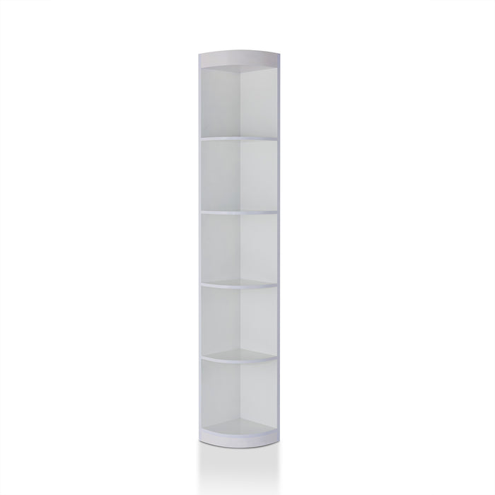 Stellar White 5-shelf Rounded 77-inch Corner Display Stand