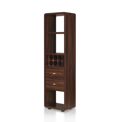 Wellman Transitional Dark Walnut Open Wine Cabinet