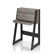 Left angled urban dark gey desk with drawer on a white background