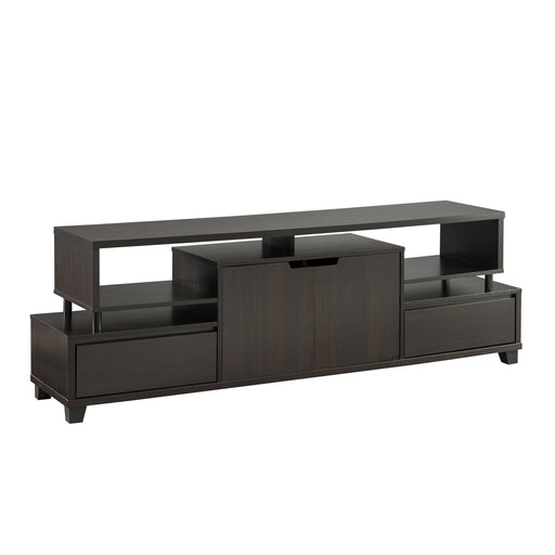 Halloway Cappuccino Tiered Multi-Functional 70-inch TV Console