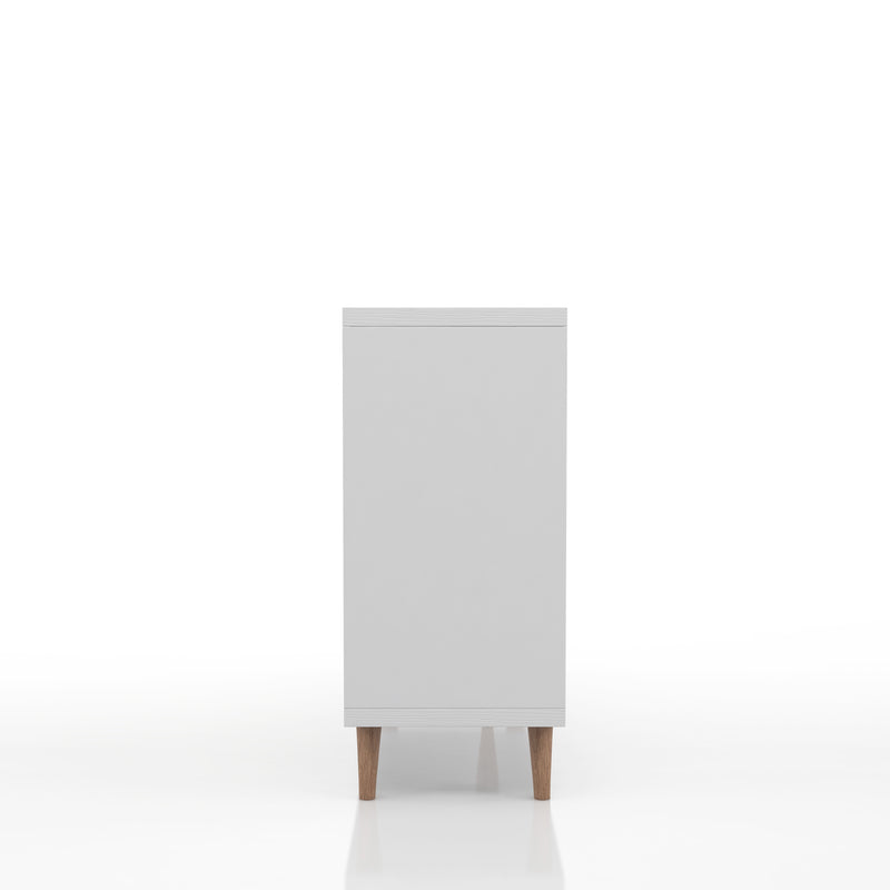 Adira Scandinavian White Multi-Functional 10-Bottle Wine Bar Cabinet