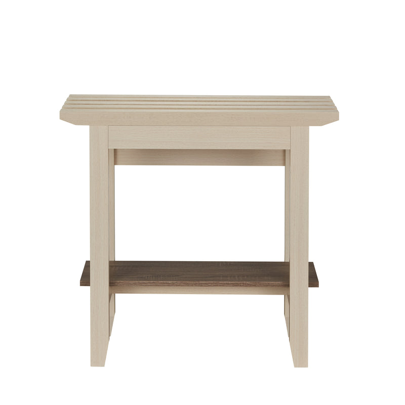 Adelene Mid-Century Modern Ivory Sofa Table