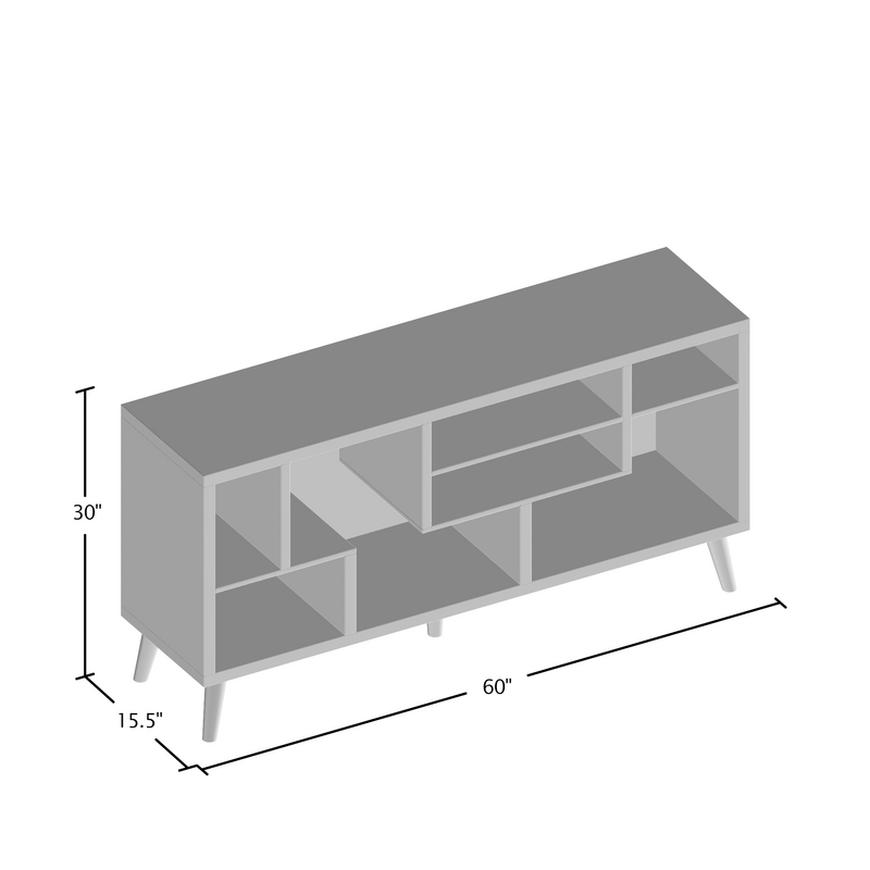 Marcusson Distressed Grey Open Shelf 60-inch TV Console