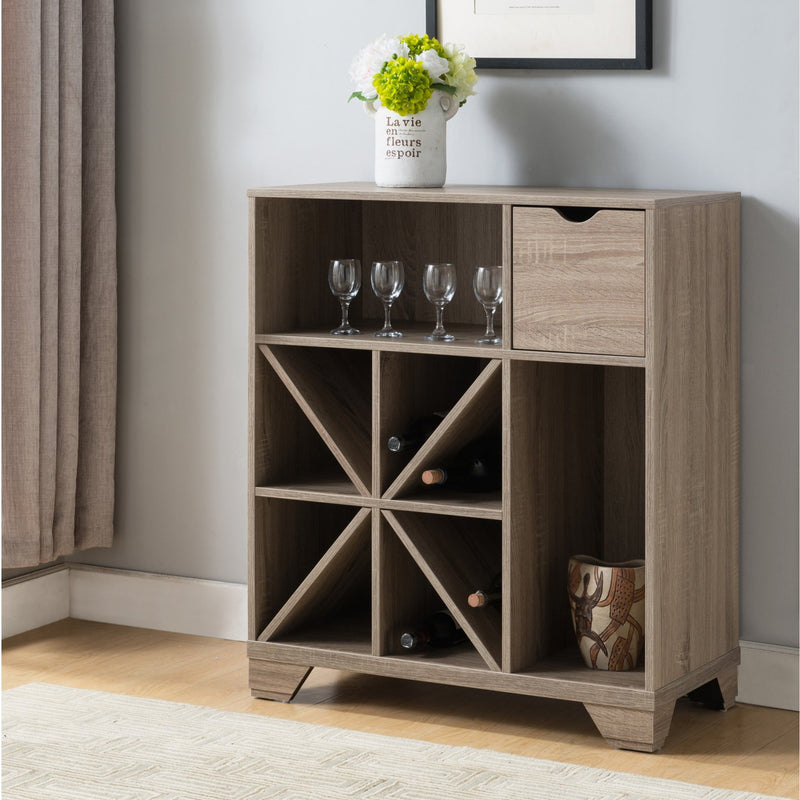 Alexandra Modern Dark Taupe Wine Cabinet