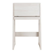 Front facing urban white oak flip-down desk on a white background