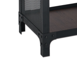 Tidal Vintage Walnut Storage Chest on Metal Entryway Console Table