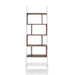 Zainab Walnut and White Leaning Stack 9-Shelf Bookcase, 71-inches Tall