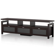 Castro Espresso and Frosted Pull-Down 3-Cabinet 70-inch TV Console