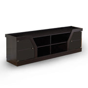 Andrian Espresso Multi Shelf 70-inch TV Stand with Glass Cabinet Doors