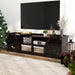 Andrian Espresso Multi Shelf 70-inch TV Stand with Glass Cabinet Doors