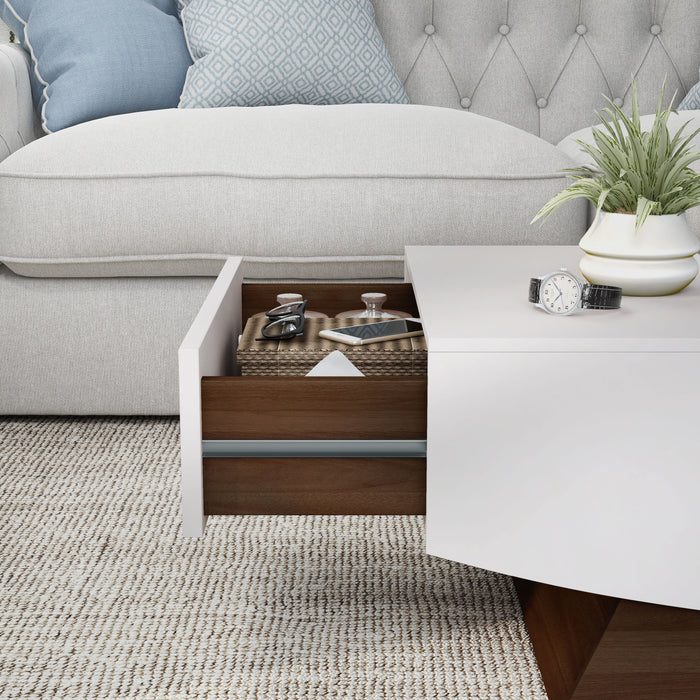 Gregerson Walnut and White Finish Coffee Table