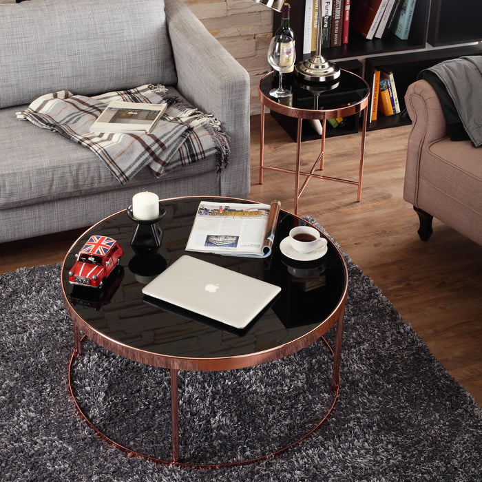 Coursyn Glam Rose Gold Coffee Table