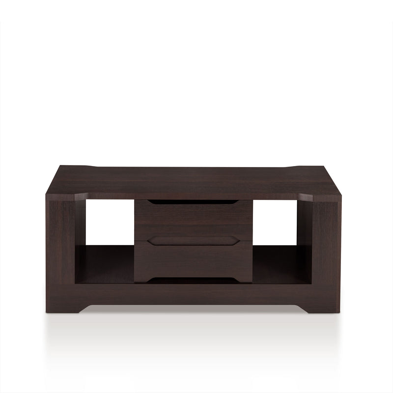 Denaldo Modern 2-Drawer Espresso Coffee Table