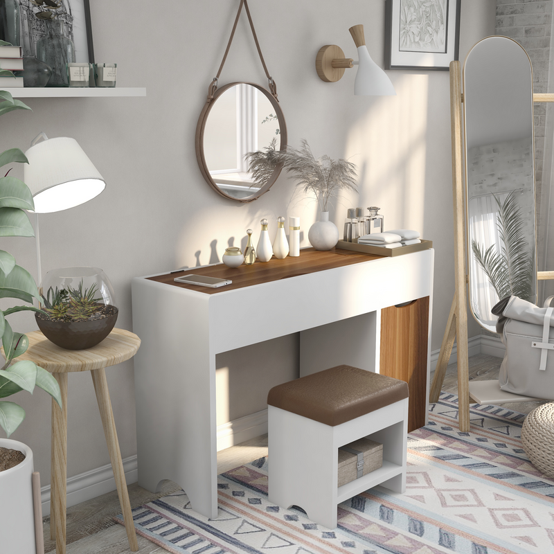 Market Contemporary White Vanity Table