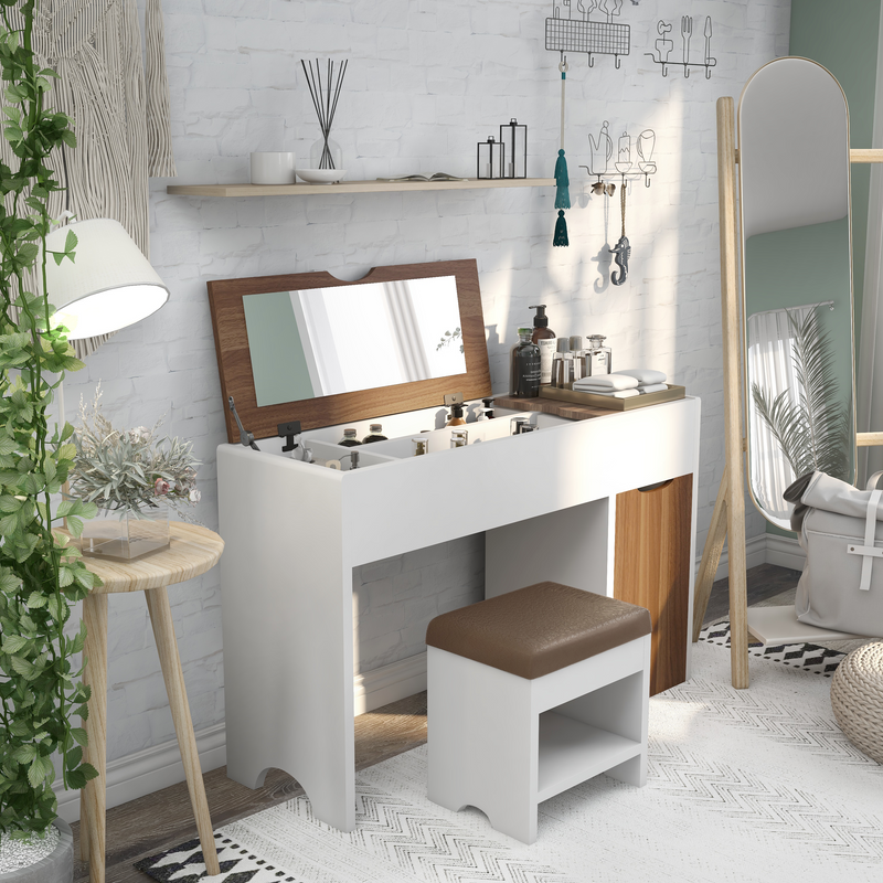 Market Contemporary White Vanity Table