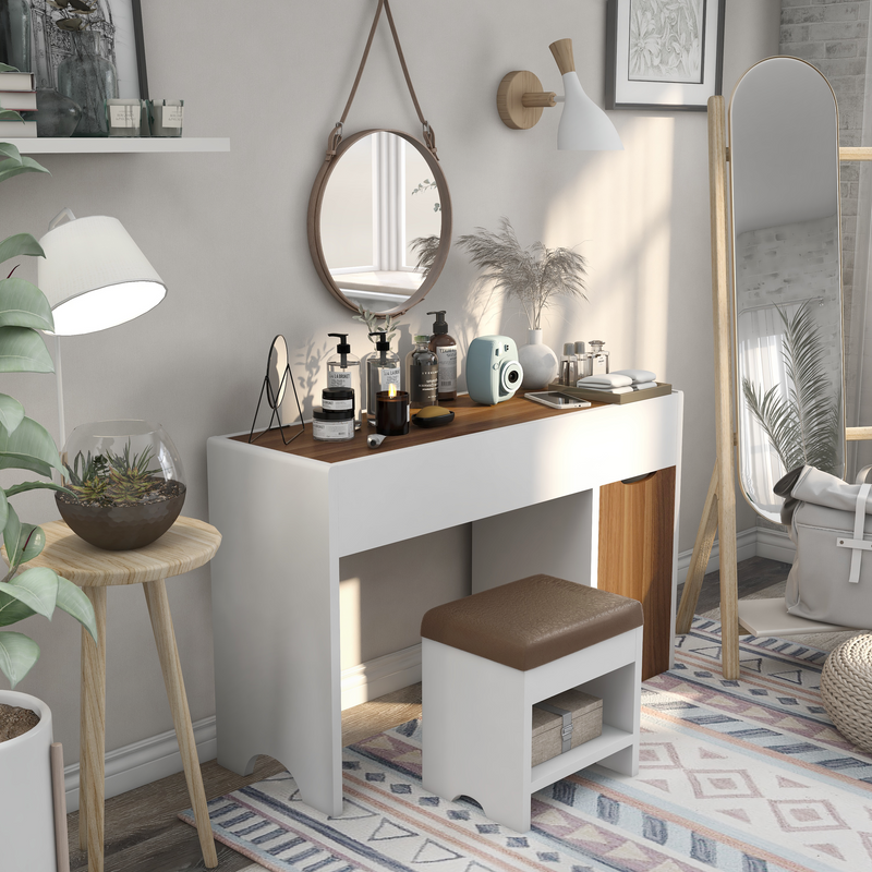 Market Contemporary White Vanity Table