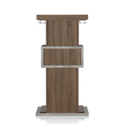 Orville Chestnut Brown Stemware Rack & 8-Bottle Wine Slot Cabinet