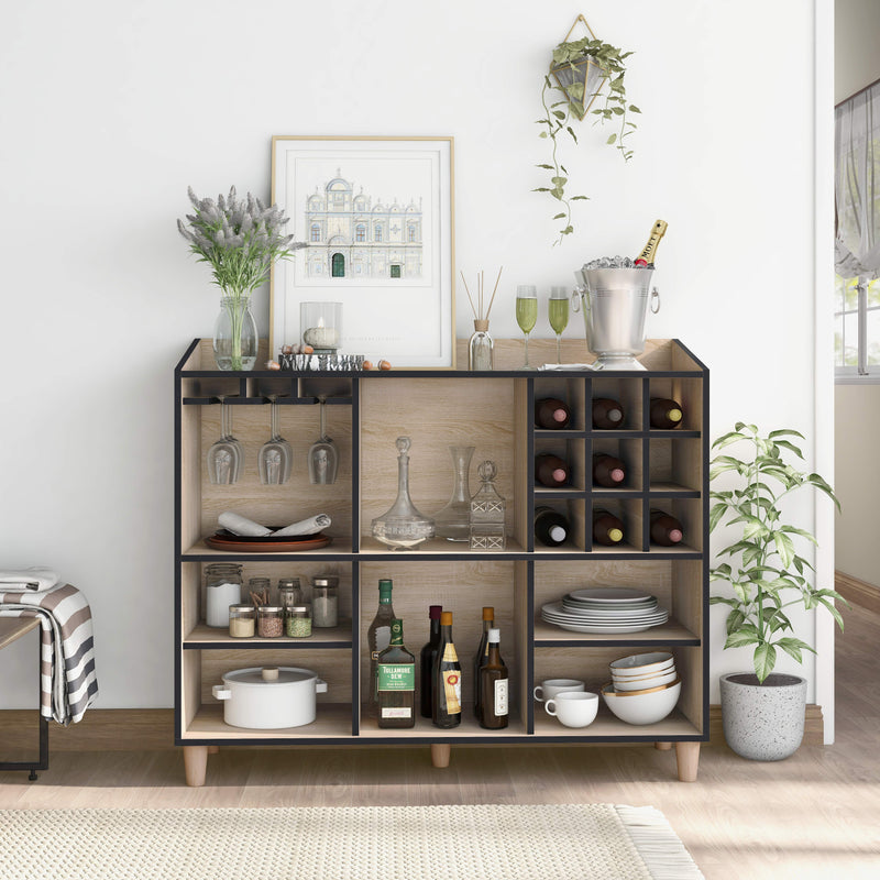 Lockbridge Modern Natural Oak Wine Rack