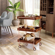 Kliman Industrial Walnut Serving Cart
