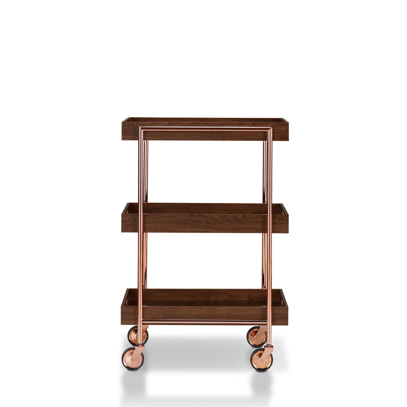 Kliman Industrial Walnut Serving Cart
