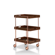 Kliman Industrial Walnut Serving Cart