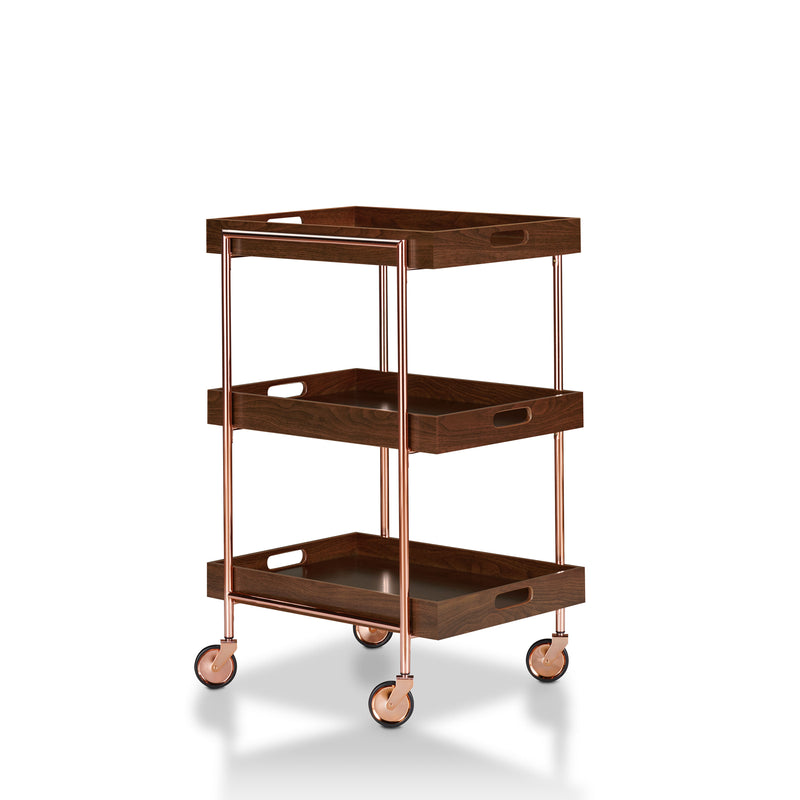Kliman Industrial Walnut Serving Cart