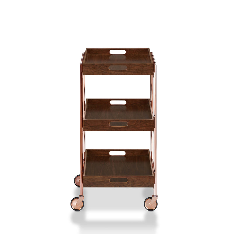 Kliman Industrial Walnut Serving Cart